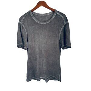 LULULEMON Athletic Tee Washed Gray Distressed T-Shirt Size Med